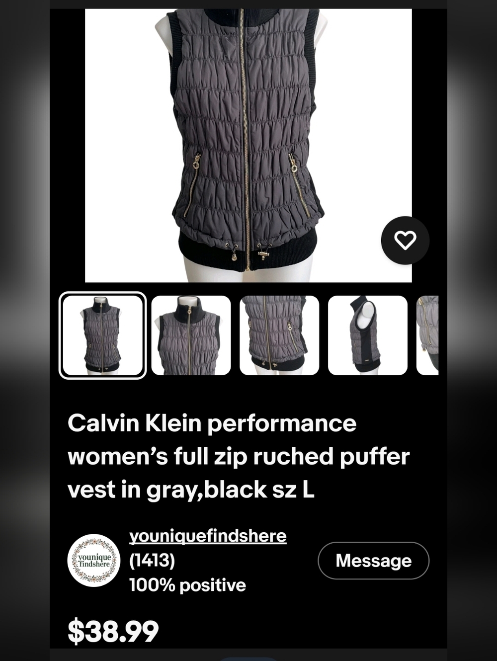 Sleeveless Quilted Vest - Wine - Picture 16 of 16